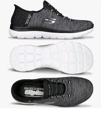 Women's Skechers Summits Dazzling Haze Slip-Ins Sneakers, Black/White, Sz 6  B6