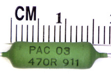 1 pc, 470 ohms, 3W, 1%, wirewound axial power resistor. PAC300004700FAC000