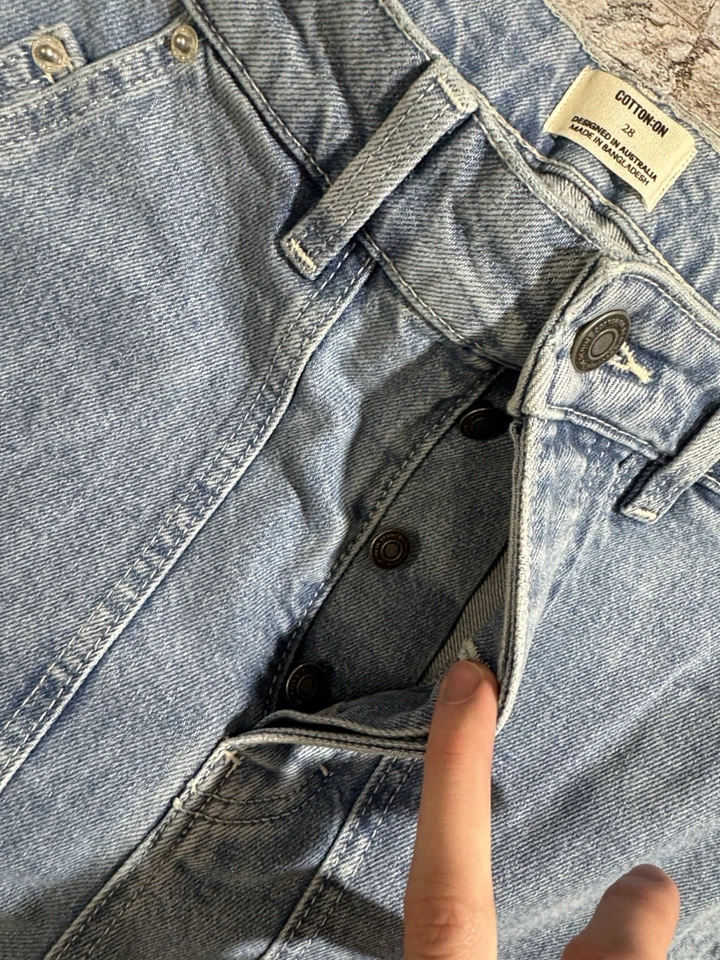 NUEVO Cotton On para Hombres 28 Super Sueltos Globo Lavado Claro Denim Azul Jeans Nuevos con Etiquetas $90 Foto 3 de 4