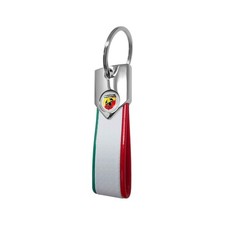 Porte-Clés ABARTH, Carbone Tricolore Avec Logo ABARTH Écusson