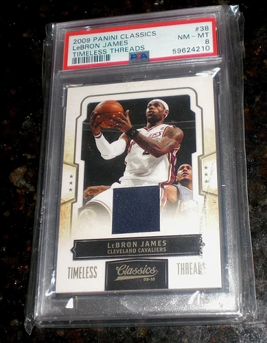 2009 Panini Donruss Classics LeBron James Threads GAME USED Jersey Card /199 PSA