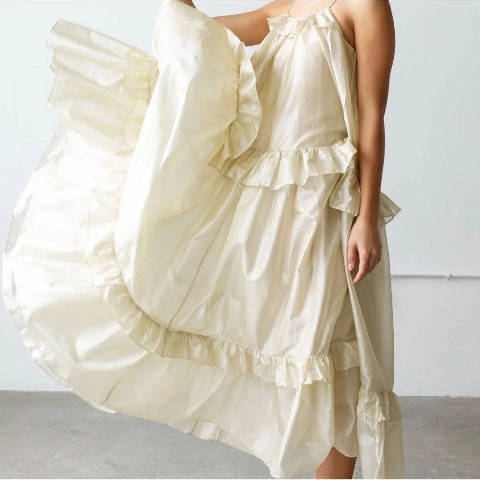 VESTIDO MAXI STELLA NOVA SUNNIVA ESCALONADO Volantes Sin Mangas Anthropologie 6 Mediano Foto 4 de 4