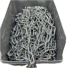 1 Foot Blue Hawk  2/0 Straight Link Coil Chain Medium Duty 520 lb {66}