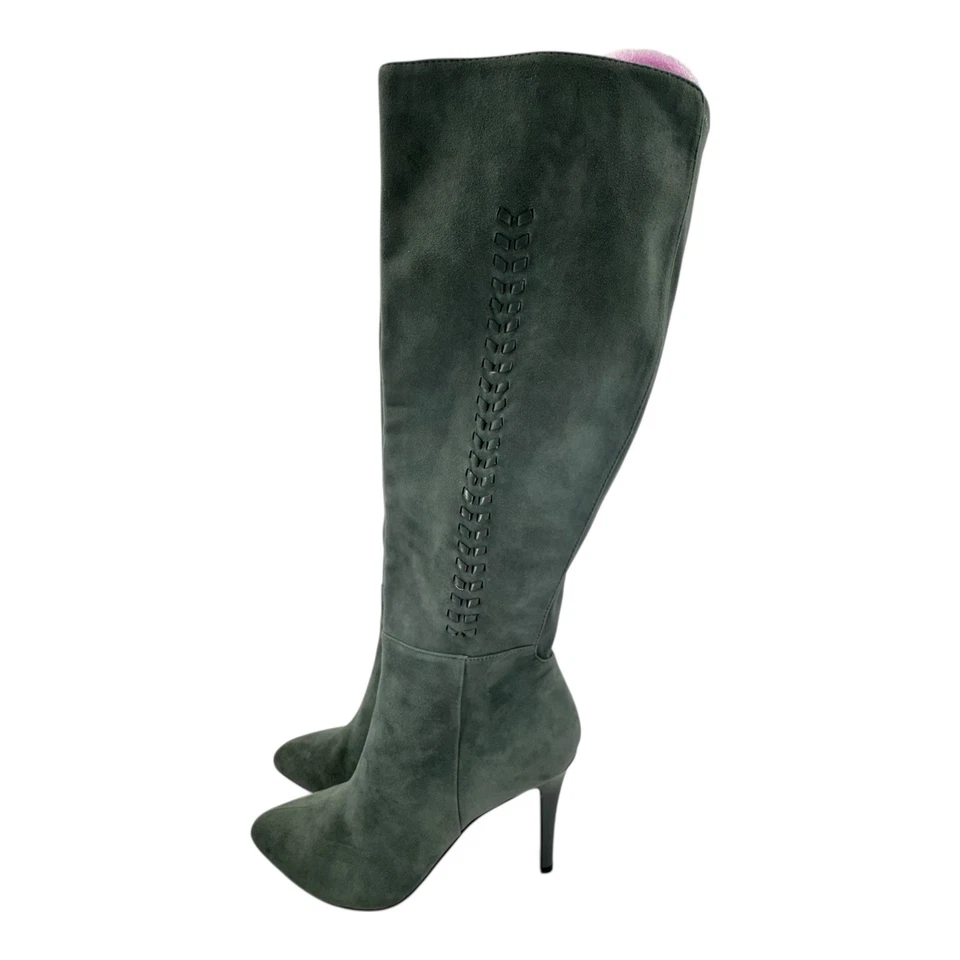 White House Black Market Suede Side Zip Knee High Grey Boots Womens Kenyon 7.5M - Image 2 of 4