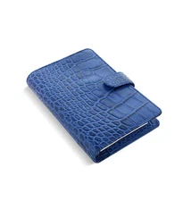 Filofax Personal Classic Croc Organiser Planner Diary Indigo Leather-026008 #B9