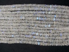 Natural Rainbow Moonstone 5mm, Rondelle Faceted Beads 13"Inch,White 1 Strand