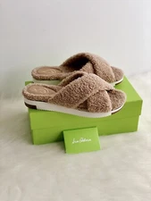 ✨New SAM EDELMAN Alice Faux Fur Slide Sandals Camel Womens Size 9M $120 NIB