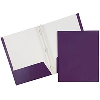 Jam Paper Glossy Two Pocket Folders With Fastener - Purple - 6/pack Jam Paper Glossy Two Pocket Folders With Fastener - Purple - 6/pack