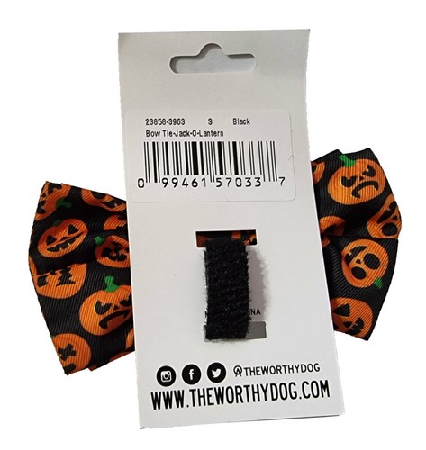 The Worthy Dog Jack-O-Lantern Bow Tie For Dogs (Small) - New - Picture 2 of 3