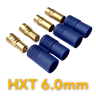Original 6mm 6.0mm 6,0mm HXT 6 HXT6 Goldstecker mit Hülse Lipo Akku 2 4 5 6 10 