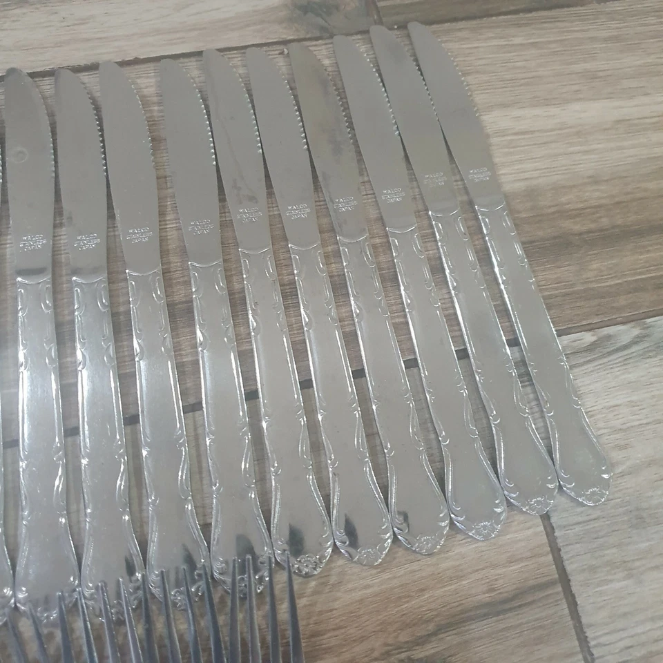 Cuchillos y tenedores cubiertos de acero inoxidable Walco 21 piezas Foto 3 de 4