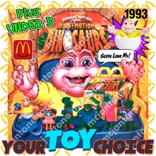 McDonald's 1993 DINO-MOTION DINOSAURS Dinosaur DINO TV Sinclair YOUR Toy CHOICE