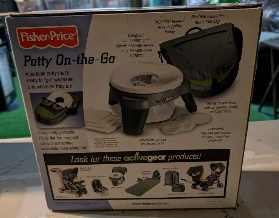 Equipo activo Potty On The Go Fisher Price nuevo en caja práctico almacenamiento Foto 2 de 2