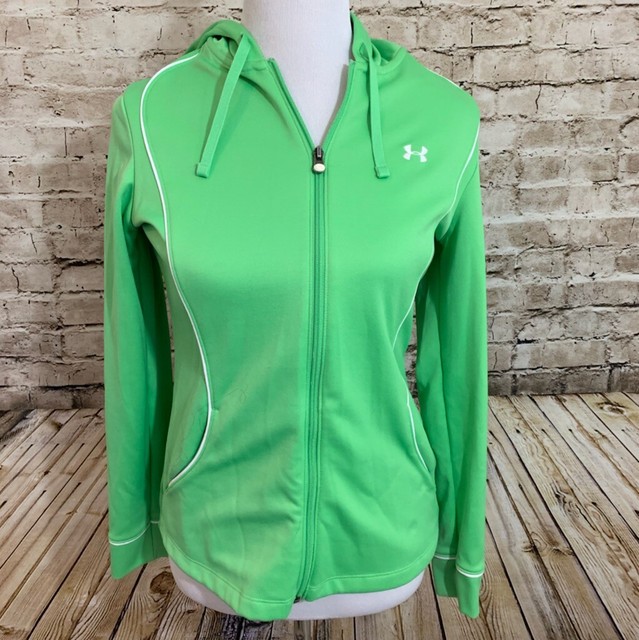 Under Armour Lime Green All Season Gear Zip Up Hoodie Jacket Womens