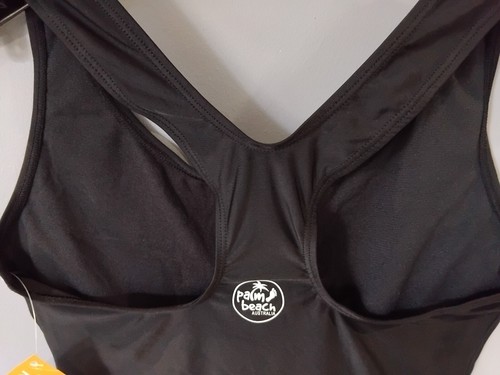 womens swimwear one piece Racer Back Black Training Bathers Palm Beach Size 10 - Picture 6 of 6