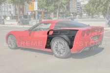 05-13 Corvette C6 ZR1 Style Matte Black Rear Side Wide Body Fender Pair w/ Vent