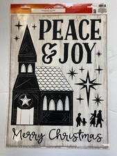 Holiday Time Window Clings Merry Christmas Peace and Joy Sunday school Decor