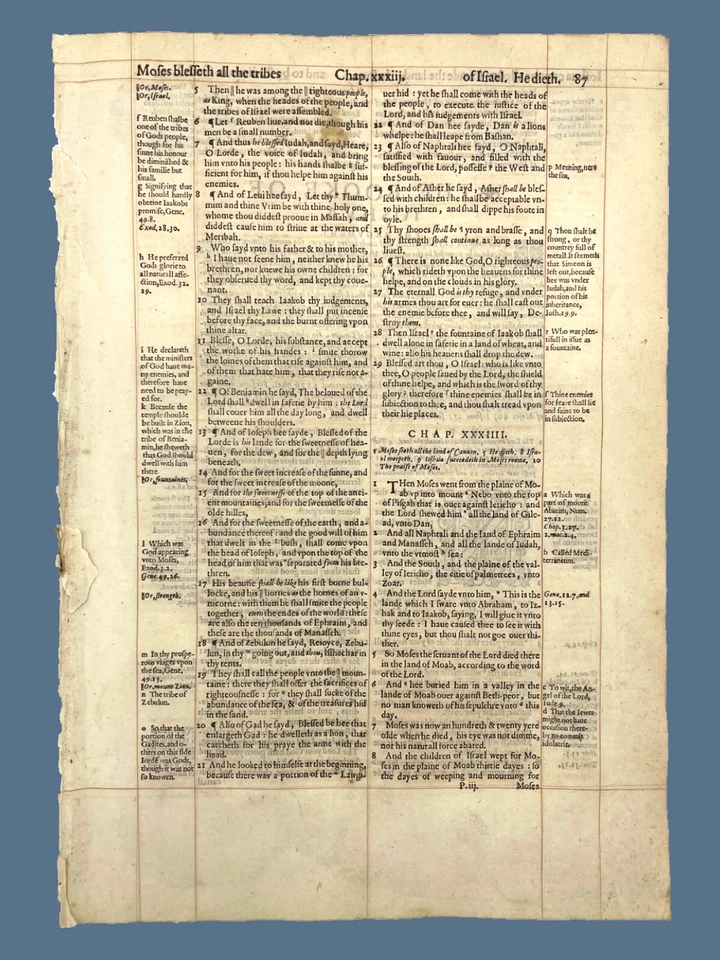 1597 Geneva Bible Page - An Old or New Testament Leaf - Select Your Passage Foto 4 de 4