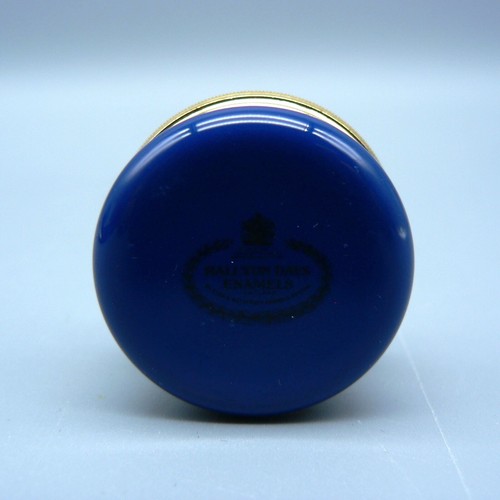 HALCYON DAYS ENAMELS BOX VASE & BOUQUET FLOWERS PILL BOXED LEAFLET SCREW TOP 3CM - Picture 9 of 15