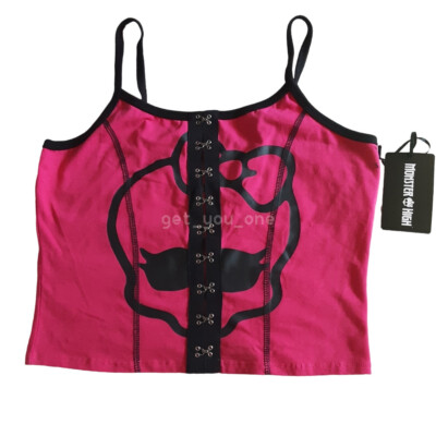 NWT Monster High Skullette Cami Juniors Size Medium Hot Pink
