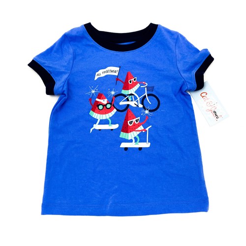 Cat & Jack Baby Boy Size 18M Outfit Short Sleeve & Shorts Watermelon Blue Navy - 第 2/11 張圖片
