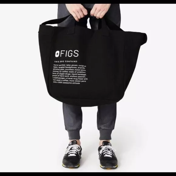 Figs Canvas Tote Unisex Black O/S