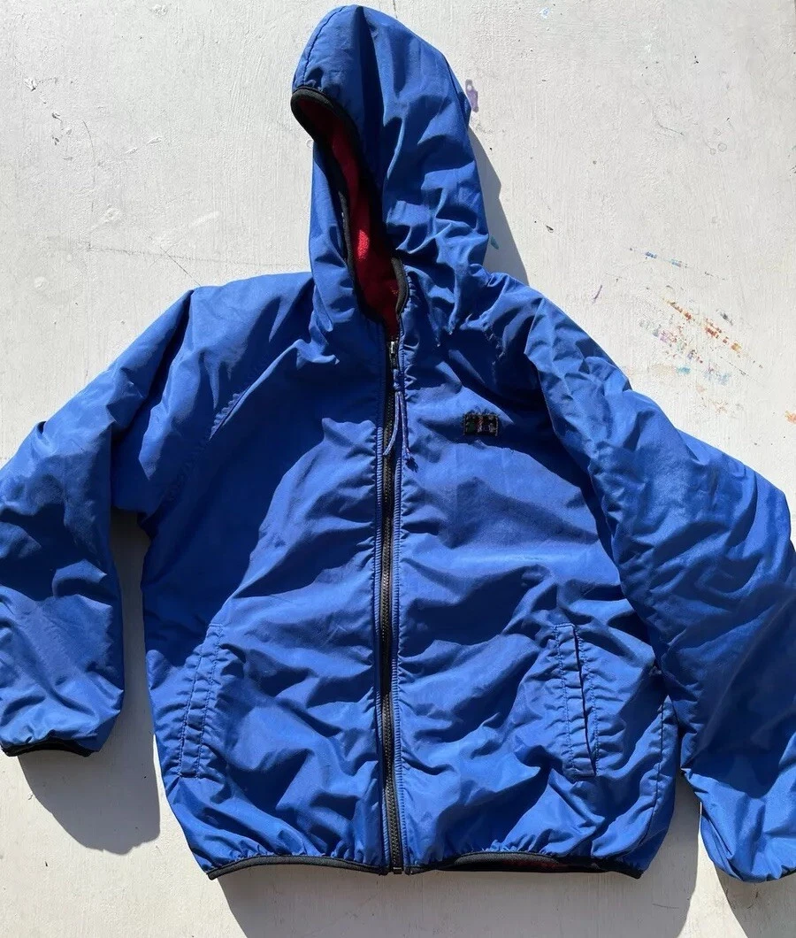 Kid's Vintage REI Jacket Blue Solid L Camp Hike Light Packable Lined Fleece