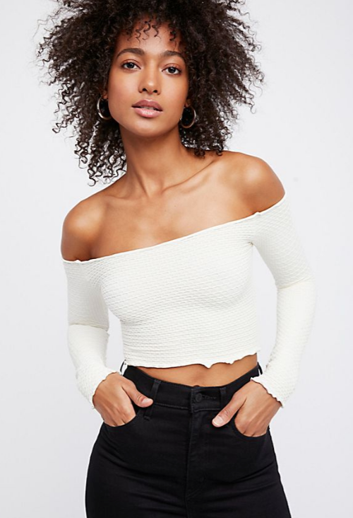 Clothes White Off Shoulder Crop Top Outfit Outfit Ideas Outfits