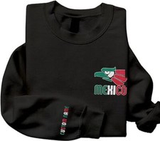 Personalized Mexico Embroidered De Mexico Sweatshirt, Custom Mexicano Hoodie Nam