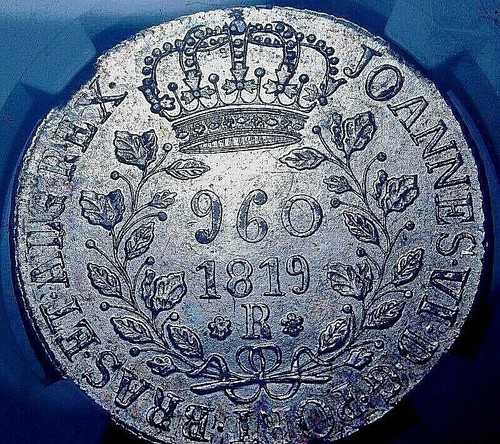 BRAZIL 1819R 960 Reis Struck On 8 Real Mexico See Detail Pics NGC UNC Details - Picture 4 of 11