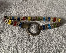 Ornate Brass and Glass Bead Belt Tribal, Gypsy, Boho