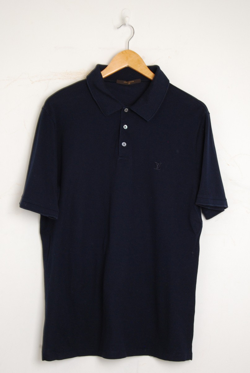 LOUIS VUITTON◆Tシャツ/XXS/コットン/ブルー/H7Y02WJEZ Louis Vuitton Men Navy Blue T-Shirt 100% Cotton Short Sleeve