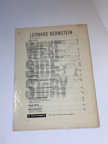 Sheet Music 1957 Maria West Side Story A Robert Wise Production 1957, 5 Pages - Imagen 3 de 5