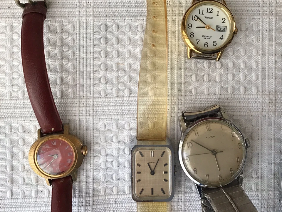 批量 19 件 复古 Timex 手表 用于维修或零件 — 第 2/4 张图片