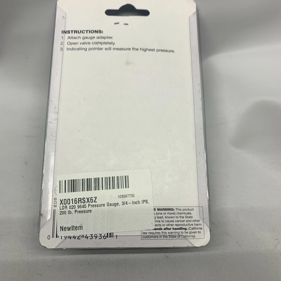 LDR 020 9645 Pressure Gauge, 3/4-Inch IPS, 200 lb. 0.75 Inch NPT 200 PSI Foto 2 de 3