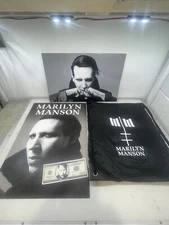 Marilyn Manson backstage VIP tour Merch. posters, tote bag and Money note