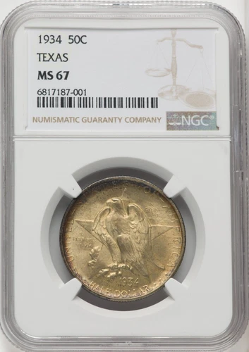 TEXAS 1934 Silver Commemorative 50C NGC MS67