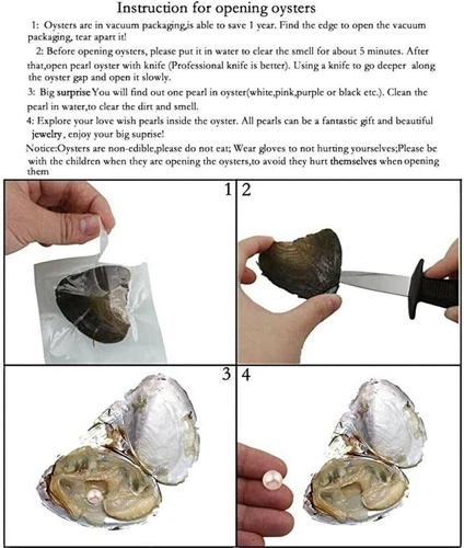 50X Akoya Fresh Oysters with Pearls Freshwater Pearl Individually Wrapped Gift - Picture 13 of 14