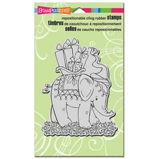 STAMPENDOUS RUBBER STAMPS CLING PACHYDERM PRESENTS CHRISTMAS STAMP last one