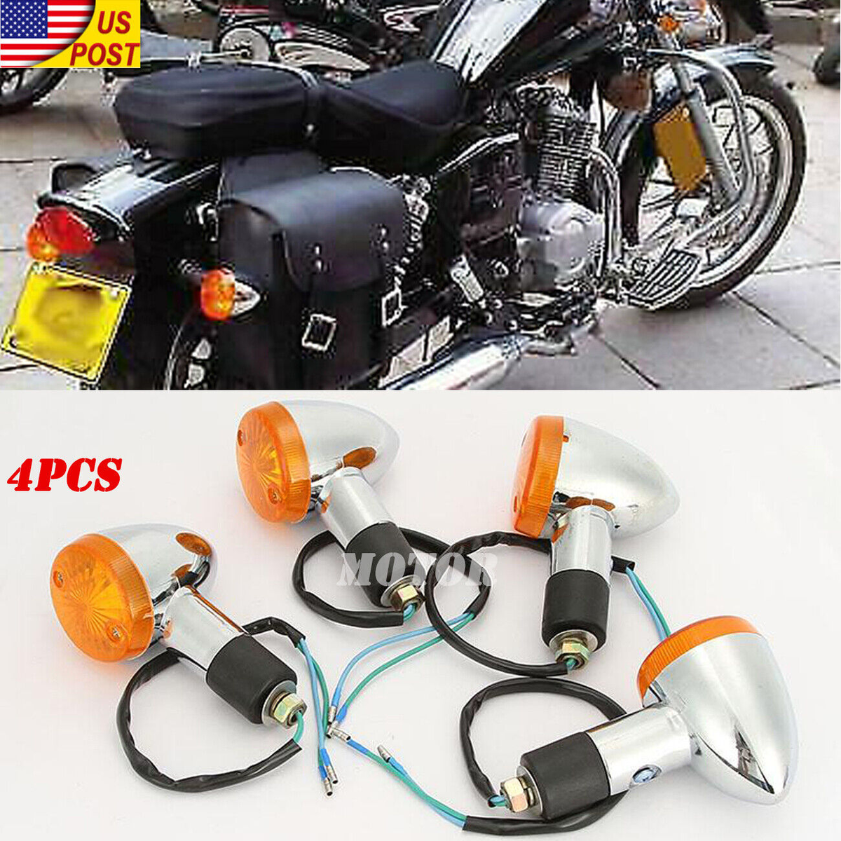 For Suzuki Boulevard C50 M50 C90 Amber Turn Signal Lights Lamps