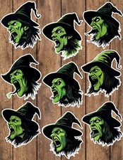 Screaming Witch Die Cut Vinyl Stickers Set Notebook Laptop Waterbottle Sticker