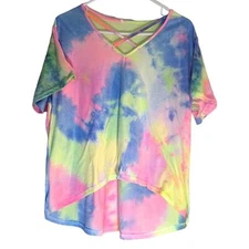 Woman's tie dye front strap shirt size 2XL