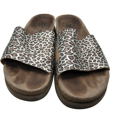 Mephisto Womens 39 Hanik Slide Sandals Brown Silver Panthera Size 9 - Picture 2 of 12