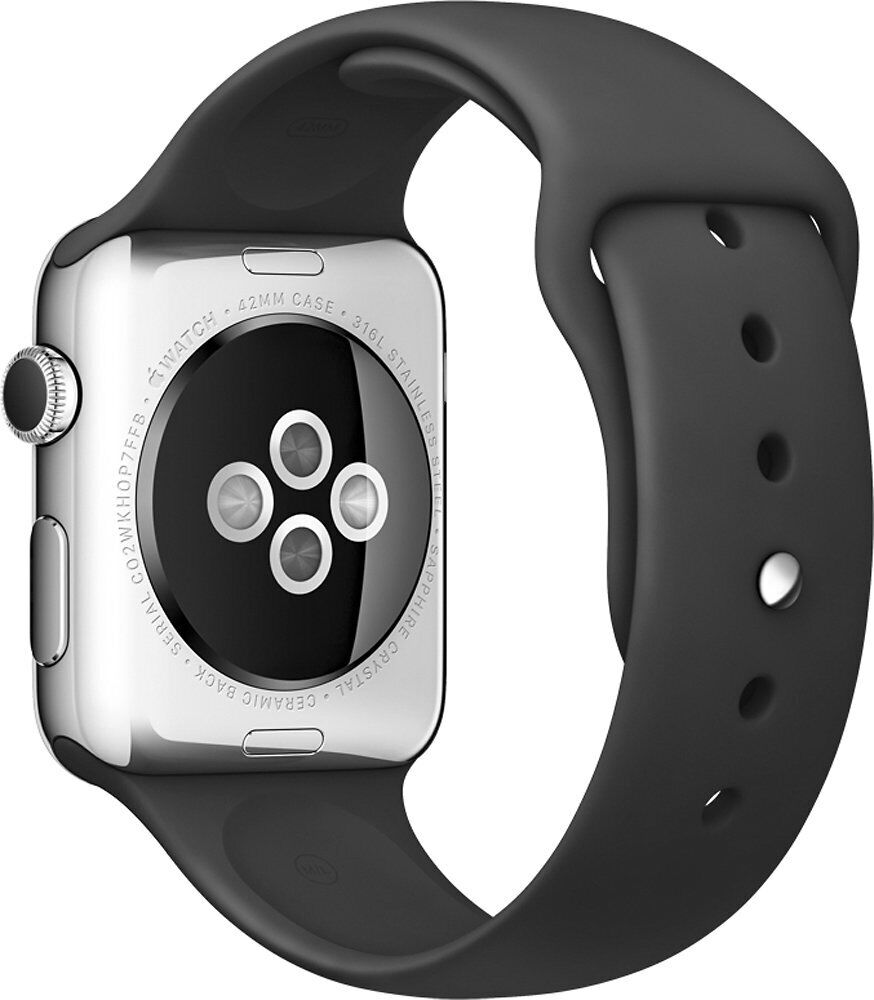 Apple Watch 42mm (MJ3U2LL/A, Stainless Steel Case, Black Sport Band), 1st Gen. Apple Watch 42mm (MJ3U2LL/A, Stainless Steel Case, Black Sport Band), 1st Gen.