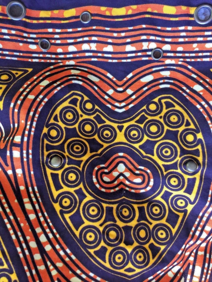 LOTTA STENSSON Anthropologie African Print Bronze Studded Cotton Dress 2 XS S - Image 4 of 4