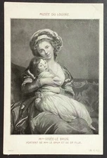 Madame Le Brun and Daughter Self Portrait Vintage Standard Art Postcard Unposted