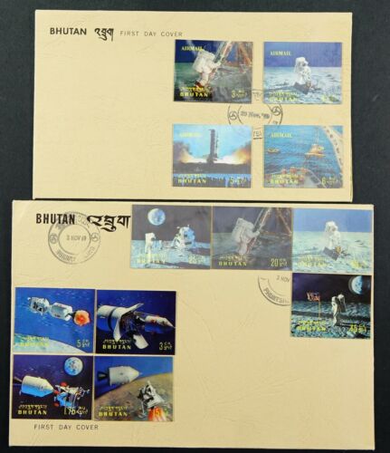 Bhutan 1969 Weltraum Raumfahrt Space 3-D Lenticular 313-324 Block 32-34 FDC RAR - Bild 2 von 3