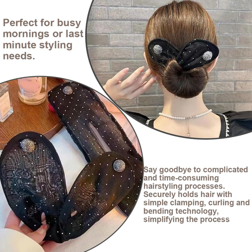 2 Stück Magischer Haarknoten,Blumen Haar Dutt Maker Damen Donut Hair Bun Maker H - Bild 5 von 6