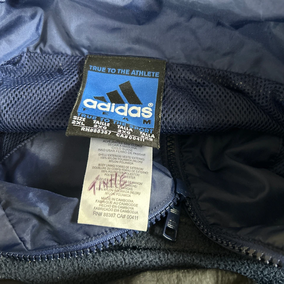 Chaqueta cortavientos Z Adidas Tampa Florida Super Bowl XXXV 2001 cremallera completa 2XL XXL Foto 4 de 4