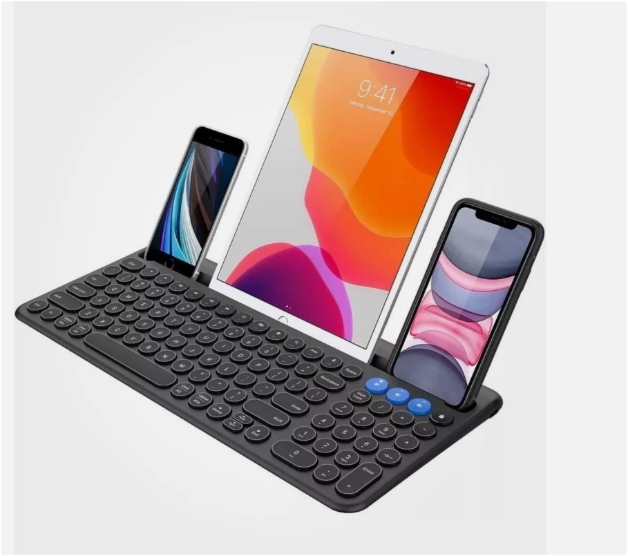 Arteck HB206-2 Wireless Bluetooth Keyboard Multi-Functional with Cradle Office - Image 2 of 4